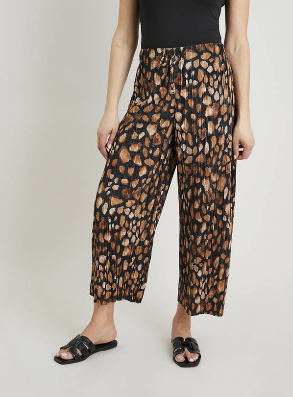 Leopard print outlet wide leg trousers